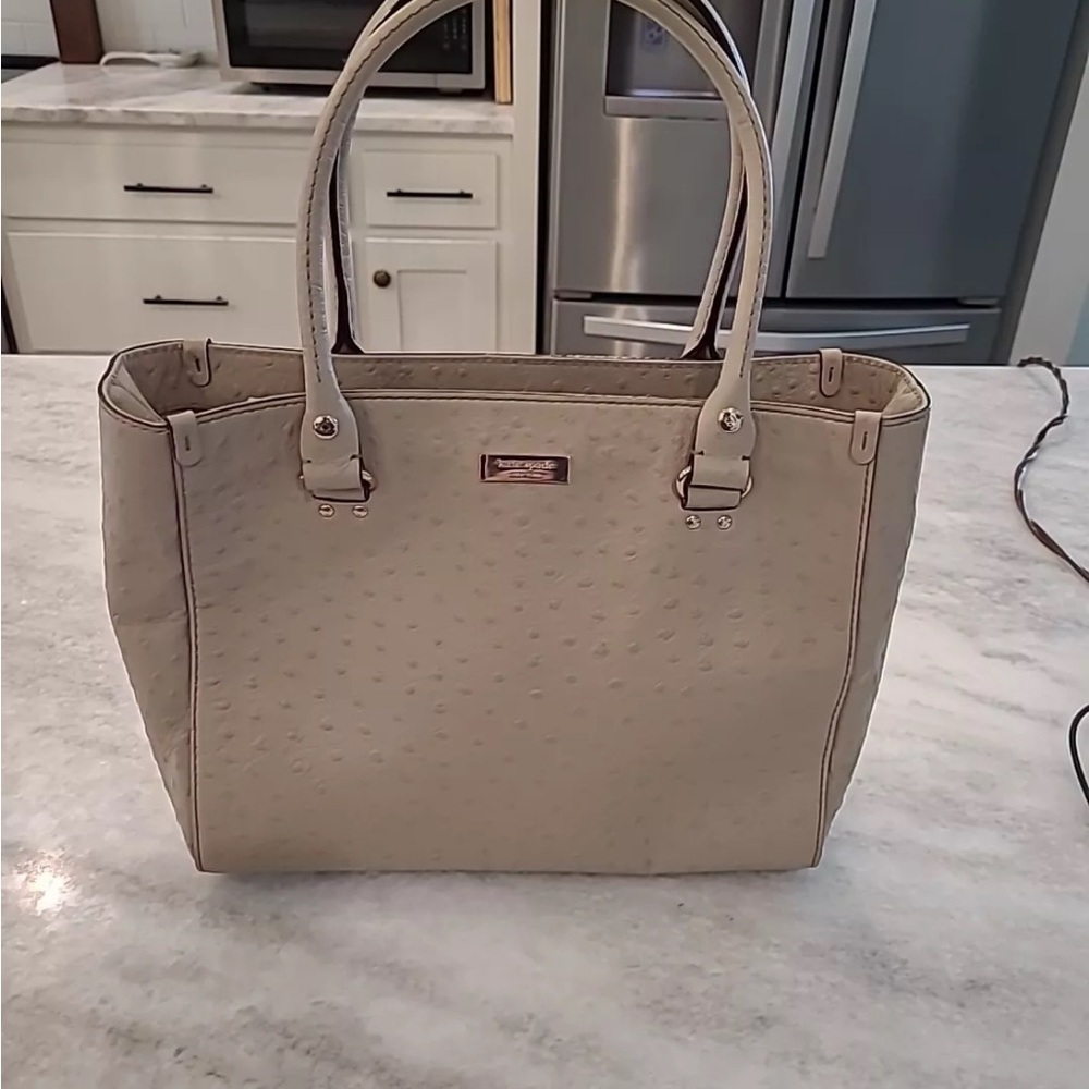 Authentic ❤️Kate Spade Bristol Drive Ostrich Sachel Designer Tote Bag
